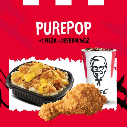 1 PIEZA + PURE POP + BEBIDA 600 ML