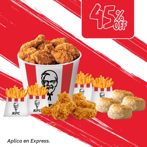 10 PIEZAS + 6 ALITAS + 4 PAPA PEQUEÑAS + 4 BISCUIT